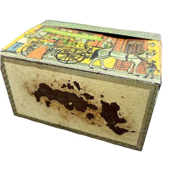 Vintage Tin Metal Recipe Box, 1979 Chein Industries Village Library Kitchen Use - Picture 12 of 14